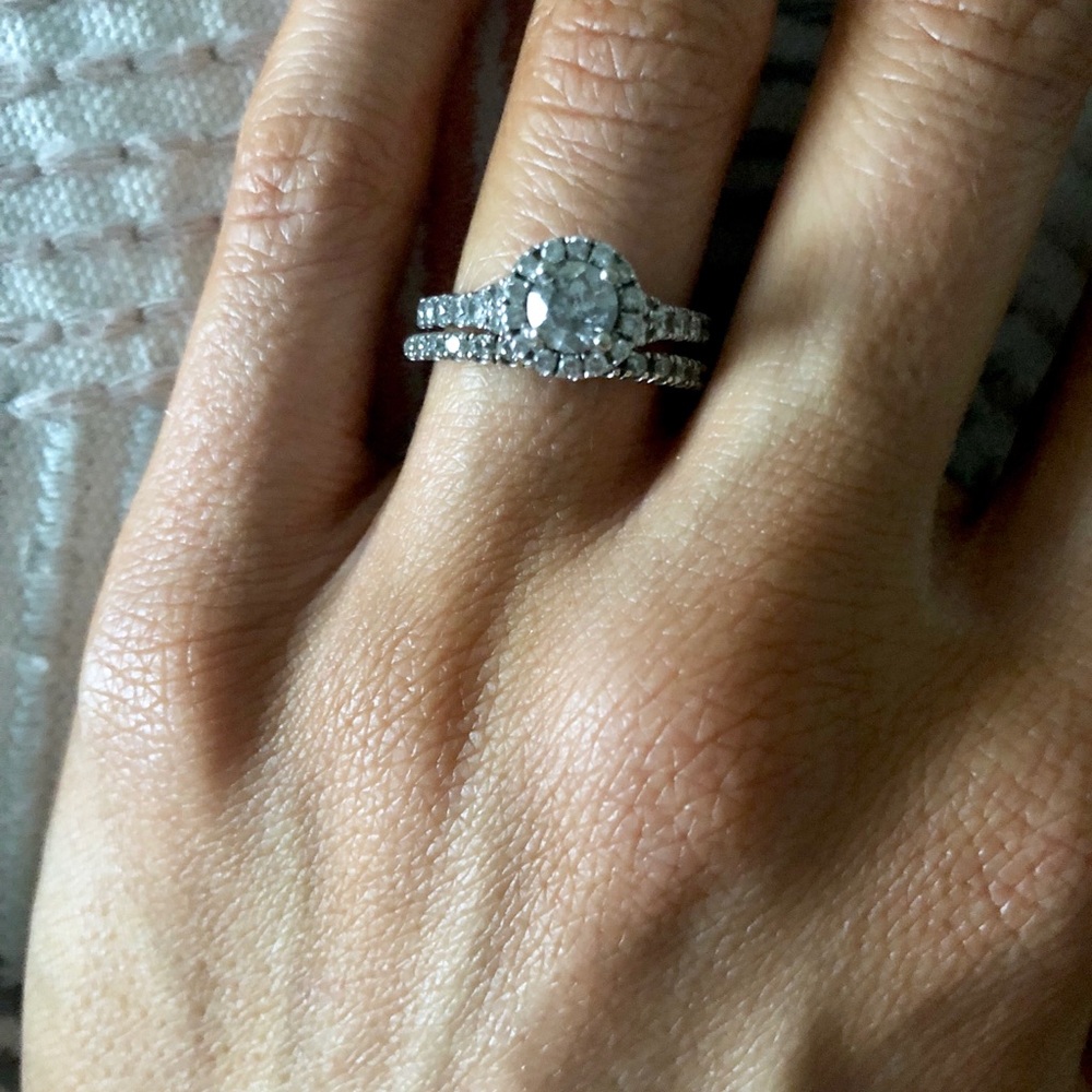 Engagement Ring and Wedding Ring Set